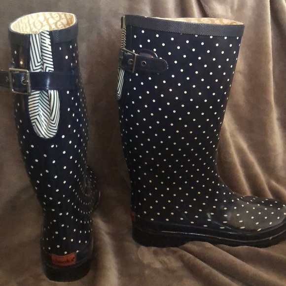 chooka polka dot rain boots